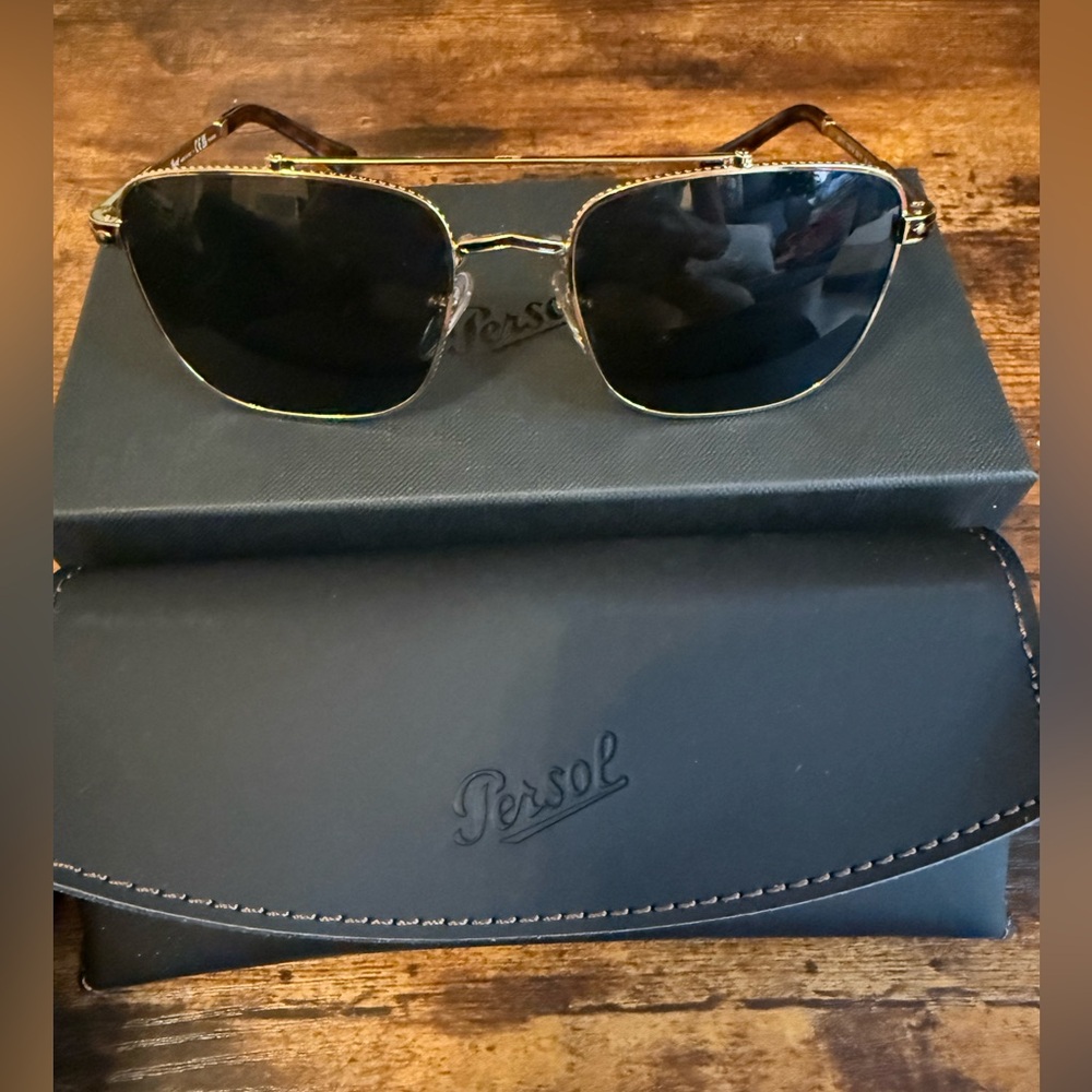 Persol Black and Gold Sunglasses Metal Frames